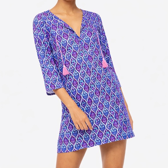 J. Crew Other - J. Crew Printed Beach Tunic Cover-Up‎ Dress Size M